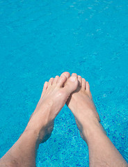 Image showing legs in the water