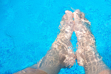 Image showing legs in the water