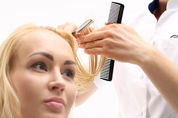 Image showing In the hair salon, haircut