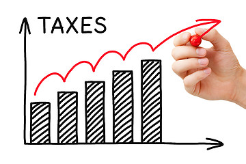 Image showing Rising Taxes Graph Concept