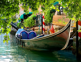 Image showing Gondola on water