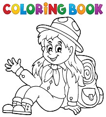 Image showing Coloring book scout girl theme 1