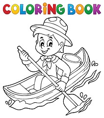 Image showing Coloring book water scout boy theme 1