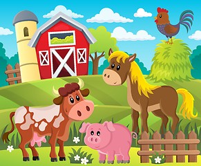 Image showing Farmland with animals theme 1