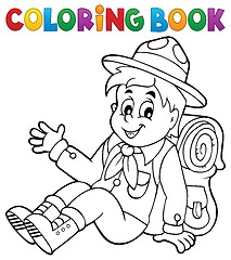 Image showing Coloring book scout boy theme 2