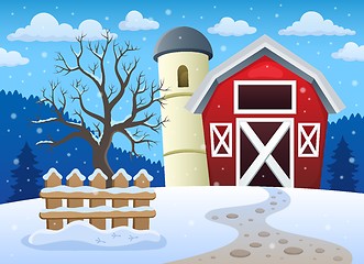 Image showing Winter farmland theme 1