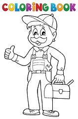 Image showing Coloring book happy plumber