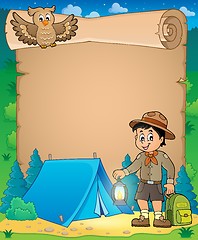 Image showing Parchment with scout boy theme 3