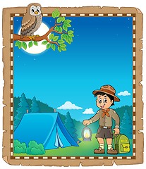 Image showing Parchment with scout boy theme 2