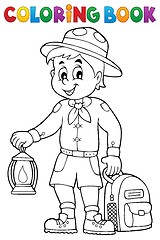 Image showing Coloring book scout boy theme 3