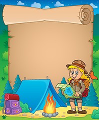 Image showing Parchment with scout girl theme 3