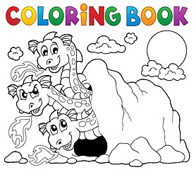 Image showing Coloring book dragon theme image 5