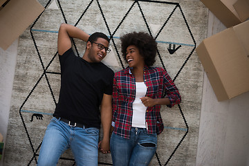 Image showing Top view of attractive young African American couple