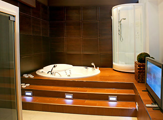 Image showing Bathroom with TV