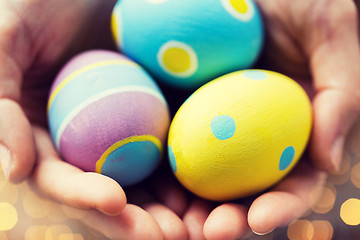 Image showing close up of colored easter eggs