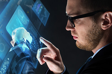 Image showing close up of businessman with smart watch