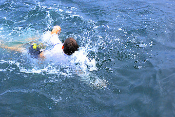 Image showing Boy swimming.