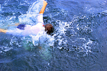 Image showing Boy swimming.