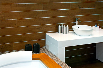 Image showing Wooden toilet