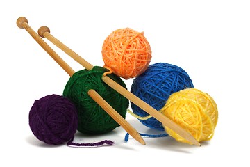 Image showing Knitting wool and needles