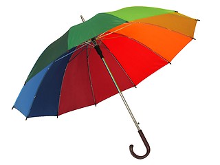 Image showing Rainbow umbrella on white