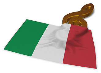 Image showing clef symbol and italian flag - 3d rendering