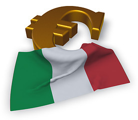 Image showing euro symbol and italian flag - 3d illustration