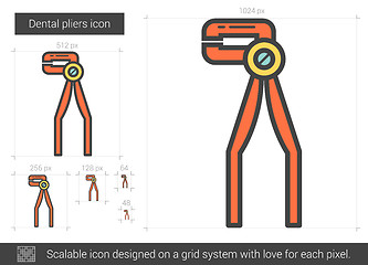 Image showing Dental pliers line icon.