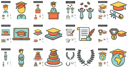 Image showing Education line icon set.