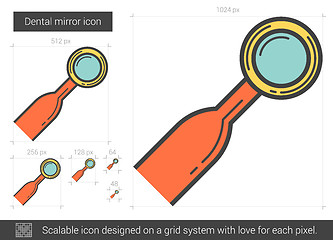 Image showing Dental mirror line icon.