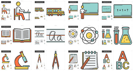 Image showing Education line icon set.