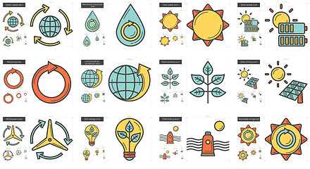 Image showing Ecology line icon set.