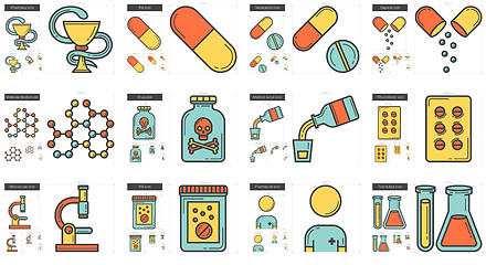 Image showing Medicine line icon set.