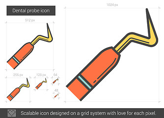 Image showing Dental probe line icon.