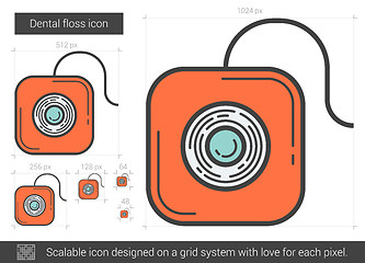 Image showing Dental floss line icon.