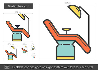 Image showing Dental chair line icon.