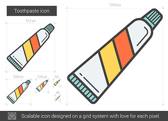 Image showing Toothpaste line icon.