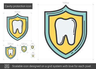 Image showing Cavity protection line icon.