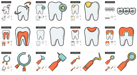 Image showing Stomatology line icon set.