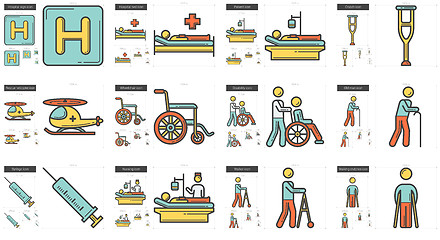 Image showing Medicine line icon set.