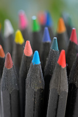 Image showing Colored  black pencils
