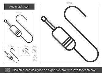 Image showing Audio jack line icon.