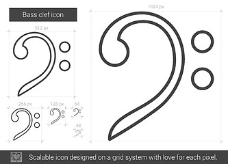 Image showing Bass clef line icon.