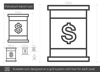 Image showing Petroleum barrel line icon.