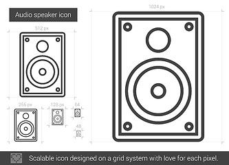 Image showing Audio speaker line icon.