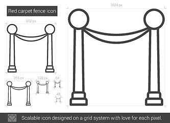 Image showing Red carpet fence line icon.