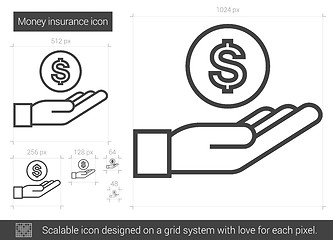 Image showing Money insurance line icon.