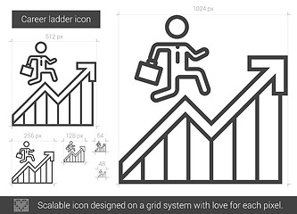 Image showing Career ladder line icon.