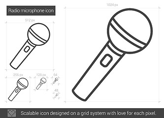 Image showing Radio microphone line icon.