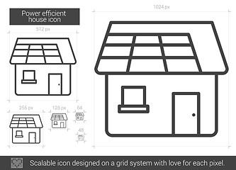 Image showing Power efficient house line icon.